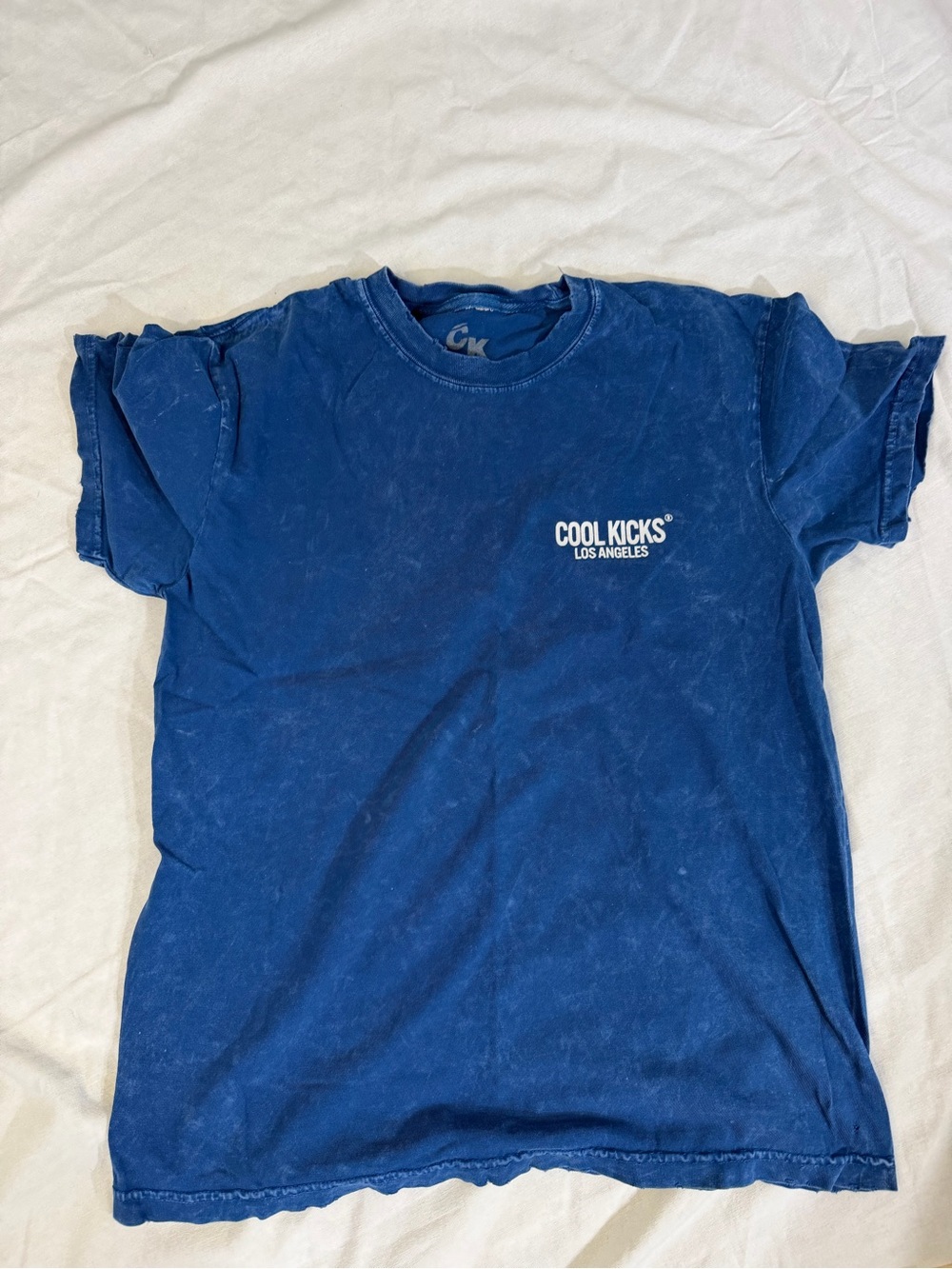 Distressed Los Angeles Men's Navy Blue Crew T-Shirt sz med